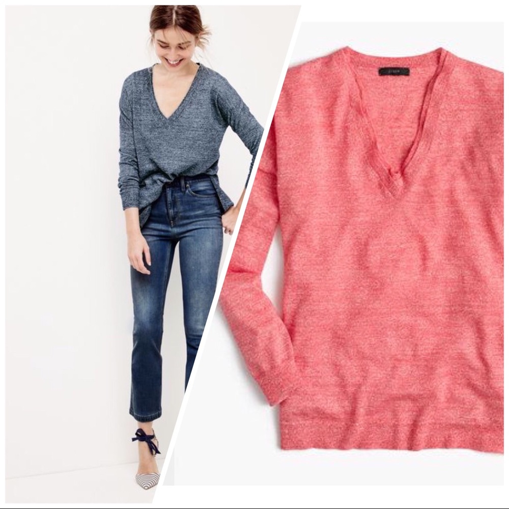 J. Crew Merino-Linen V-Neck Sweater⚡️SOLD⚡️ - Picture 2 of 6
